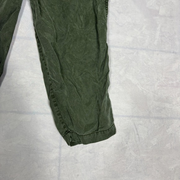 Loft Womens Cropped Jogger Pants Olive Green Drawstring Waist Pockets Size MP - Picture 10 of 16